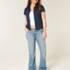 Laag model bootcut jeans in medium wassing