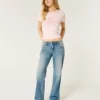Laag model, medium wash, relaxed straight jeans