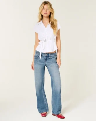 Laag model, medium wassing, baggy jeans