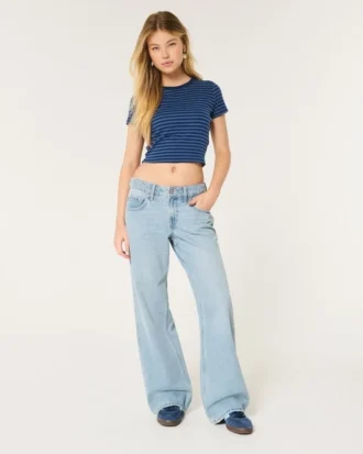 Laag model, medium wassing, baggy jeans