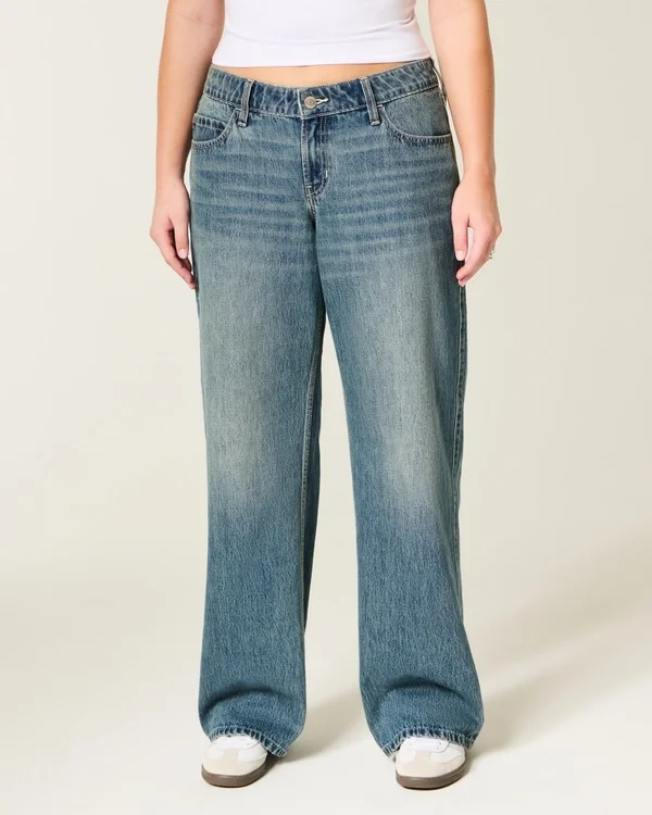 Laag model, medium wassing, baggy jeans Laag model, medium wassing, baggy jeans