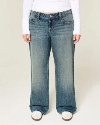 Laag model, medium wassing, baggy jeans