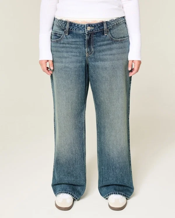Laag model, medium wassing, baggy jeans Laag model, medium wassing, baggy jeans