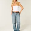 Laag model, medium wassing, baggy jeans met sterrenprint Laag model, medium wassing, baggy jeans met sterrenprint