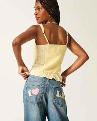 Laag model, medium wassing Los Angeles grafische baggy jeans Laag model, medium wassing Los Angeles grafische baggy jeans