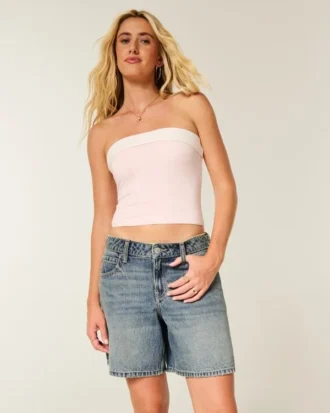 Laag model, medium wassing, verstelbare tailleband, baggy jort