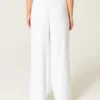Laag uitgesneden baggy broek met elastische tailleband Laag uitgesneden baggy broek met elastische tailleband