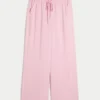 Laag uitgesneden baggy broek met elastische tailleband Laag uitgesneden baggy broek met elastische tailleband