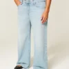Laag uitgesneden baggy jeans met distressed effect Laag uitgesneden baggy jeans met distressed effect