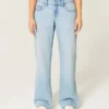 Laag uitgesneden baggy jeans met lichte wassing Laag uitgesneden baggy jeans met lichte wassing