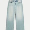 Laag uitgesneden baggy jeans met lichte wassing Laag uitgesneden baggy jeans met lichte wassing