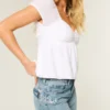 Laag uitgesneden baggy jeans met vlinderprint en medium wassing