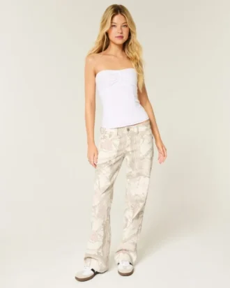 Laag uitgesneden camouflage baggy jeans