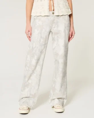 Laag uitgesneden camouflage baggy jeans