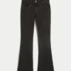 Laag uitgesneden gewassen zwarte bootcut jeans Laag uitgesneden gewassen zwarte bootcut jeans