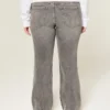 Laag uitgesneden grijze bootcut jeans