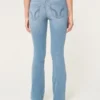 Laag uitgesneden lichtgewassen bootcut jeans