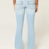 Laag uitgesneden lichtgewassen bootcut jeans