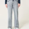 Laag uitgesneden, medium gewassen, relaxte rechte jeans