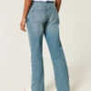 Laag uitgesneden, medium gewassen, relaxte rechte jeans