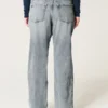 Laag uitgesneden, medium gewassen, relaxte rechte jeans