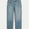 Laag uitgesneden, medium gewassen, relaxte rechte jeans