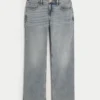 Laag uitgesneden, medium gewassen, relaxte rechte jeans