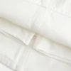 Laag uitgesneden witte denim minirok