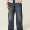 Laag uitgesneden Y2K donkerblauwe baggy jeans Laag uitgesneden Y2K donkerblauwe baggy jeans