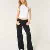 Laag uitgesneden zwarte baggy jeans Laag uitgesneden zwarte baggy jeans
