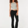 Laag uitgesneden zwarte bootcut jeans