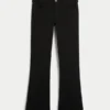 Laag uitgesneden zwarte bootcut jeans