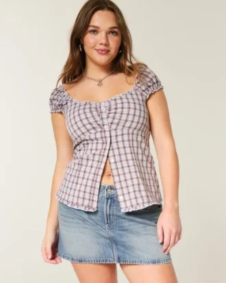 Lage denim minirok