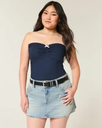 Lage denim minirok
