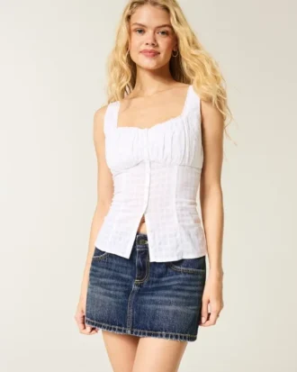 Lage denim minirok
