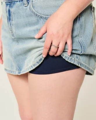 Lage denim minirok