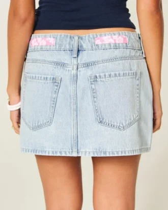 Lage taille Denim minirok met strik