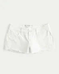 Lage taille distressed witte denim minishort