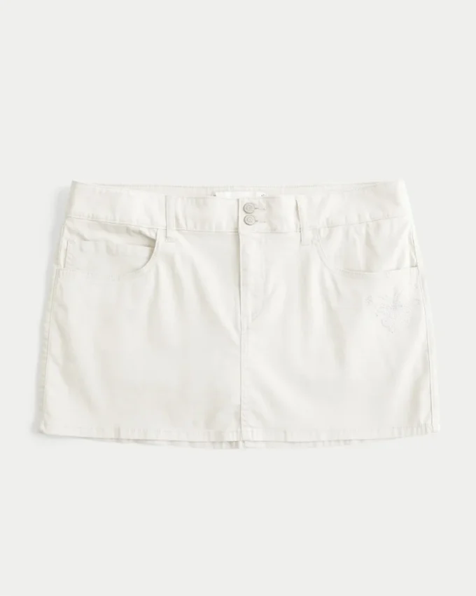 Lage taille Shine Butterfly Twill minirok Lage taille Shine Butterfly Twill minirok