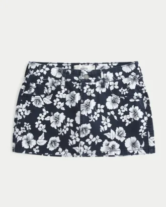 Lage taille twill minirok