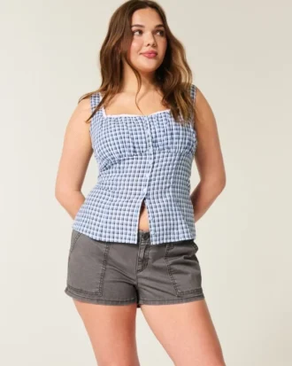 Lage taille twill short