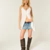 Lange tanktop met kanten details