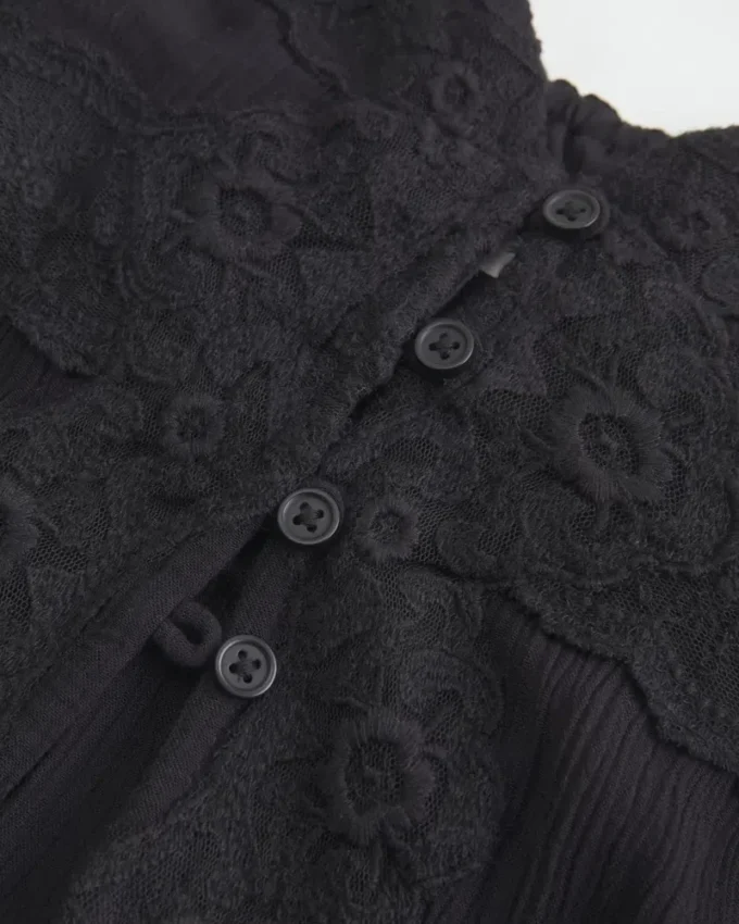 Lange tanktop met kanten details