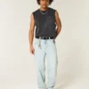 Lichte wassing Skater Baggy Jeans met speelkaartprint Lichte wassing Skater Baggy Jeans met speelkaartprint