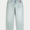 Lichte wassing Skater Baggy Jeans met speelkaartprint Lichte wassing Skater Baggy Jeans met speelkaartprint