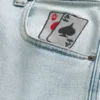 Lichte wassing Skater Baggy Jeans met speelkaartprint Lichte wassing Skater Baggy Jeans met speelkaartprint