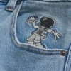 Lichtgewassen Astronaut Graphic Super Baggy Jeans Lichtgewassen Astronaut Graphic Super Baggy Jeans
