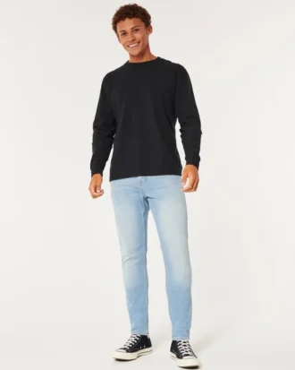 Lichtgewassen atletische skinny jeans