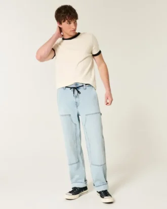 Lichtgewassen baggy carpenter jeans