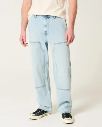 Lichtgewassen baggy carpenter jeans